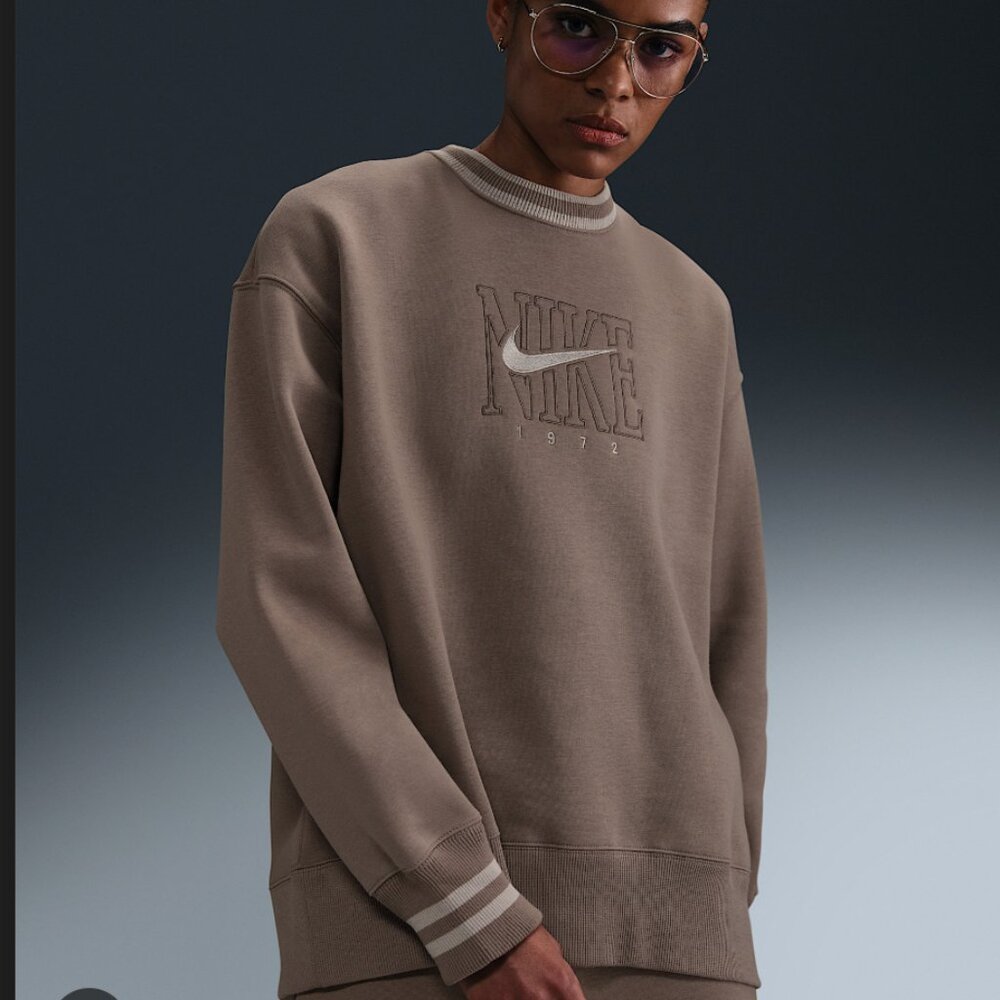 Nike Phoenix Brown Fleece Sweatshirt Sz M